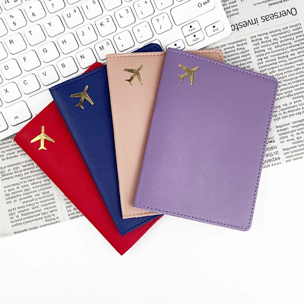 Fashion Airplane Travel Passport Cover for Women Travel Passport Case Leather  Passport Wallet Purse Girl Passport Holder