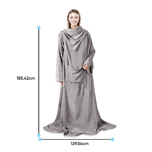 Snuggle Fleece Blanket with Sleeves Wearable Wrap Giant Oversized Soft Throw