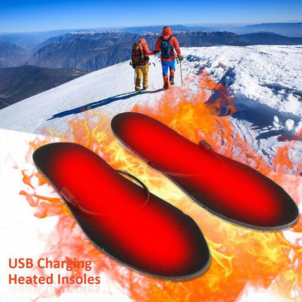 2Pair USB Electric Heated Insoles Soles Pads Winter Foot Warmer Washable