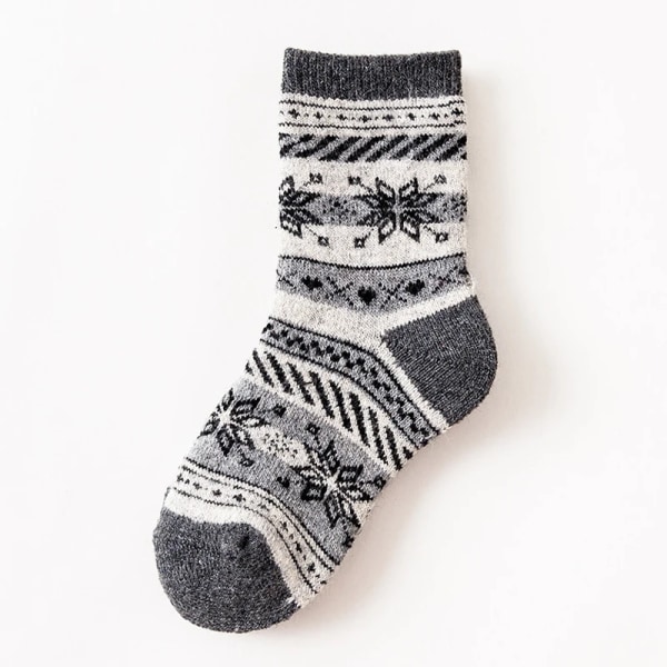 Children Winter Wool Socks Fair Isle Jacquard Weave Pattern Socks for Boys Girls Warm Thick Socks Kids Christmas Footwear Baby