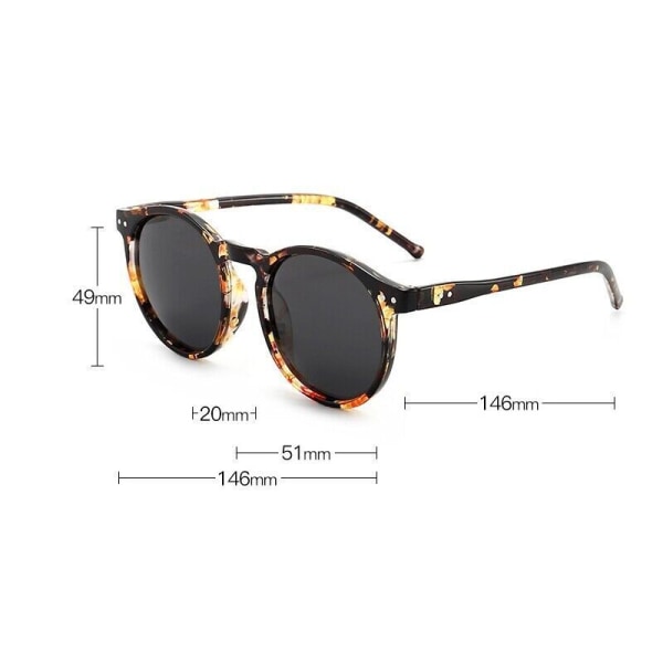 Round Polarized Sunglasses for Women Men UV400 Fashion Vintage Shades PC K
