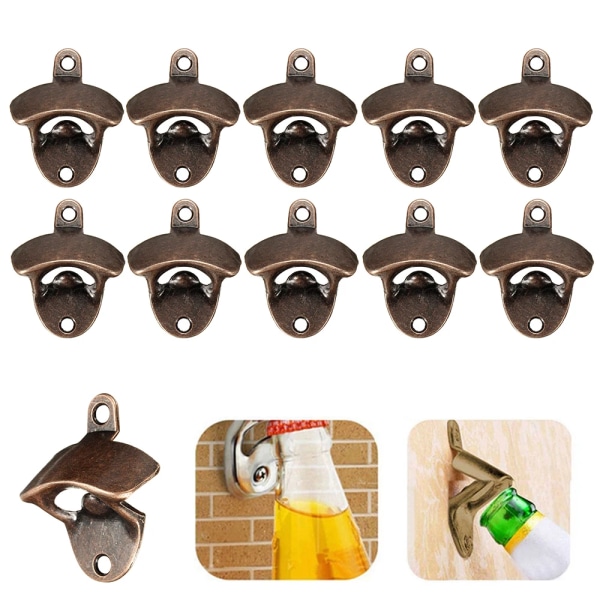 10PC Vintage Bottle Opener Wall Mounted Zinc Alloy Beer Bottle Opener Wine Bar Accessories Can Opener Party Kitchen Gadgets