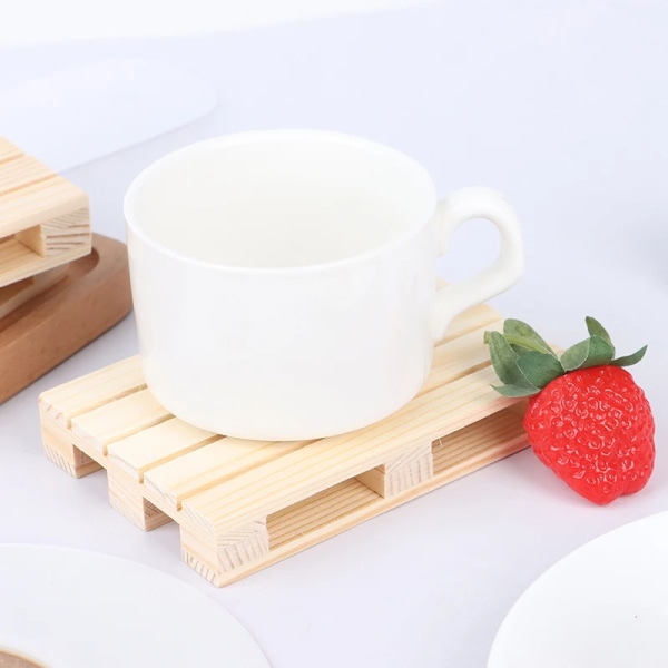 New Mini Wooden Pallet Beverage Coasters Insulation Pad Cup Coaster Pot Mat