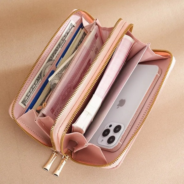 2023 New Wallet Women's Long Double Layer Zipper Wallet Japanese and Korean Fashion High Capacity Handbag