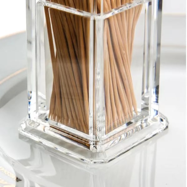 1Pcs Toothpick Holder Thickened Acrylic Transparent Square Portable Creative Convenient Life Home Living Room Storage Box