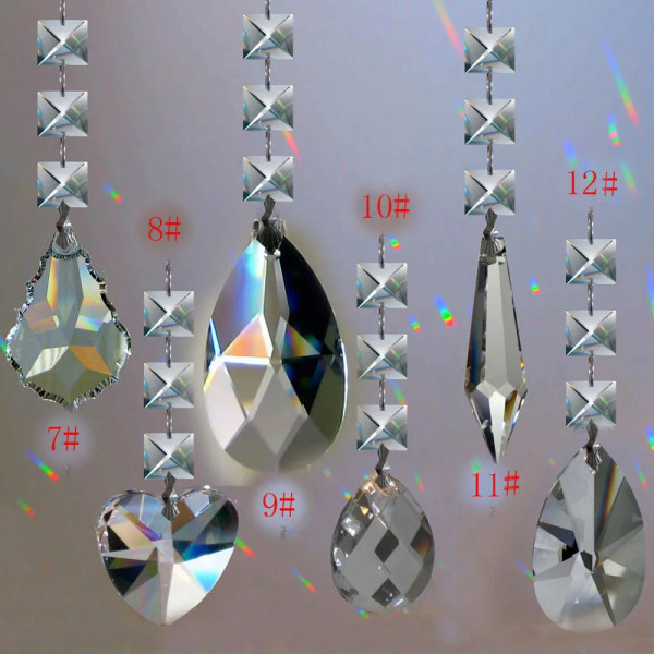 2PC/Set Chakra Suncatcher Hanging Crystal Feng Shui Rainbow Prism Sparkling Christmas Presents