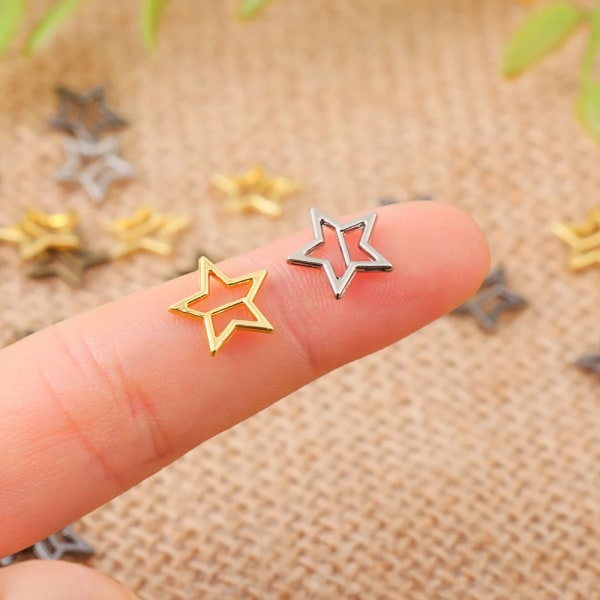 20Pcs Newest Mini Ultra-small Star Tri-glide Belt Buckle Doll Bags Buckles Stuffed Toys DIY Doll Buttons Shoes Accessories