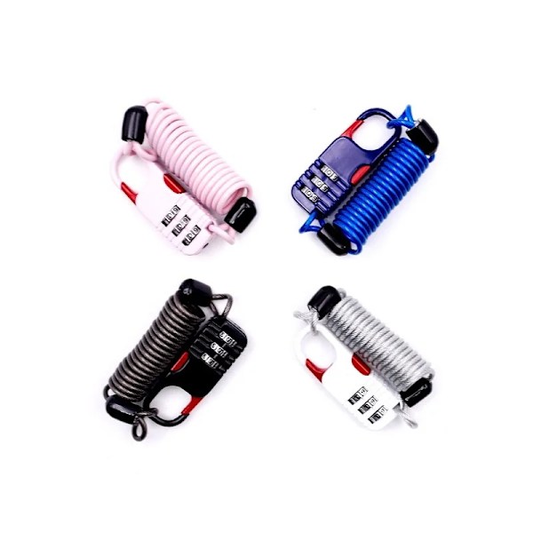 Bicycle Anti Theft Motorcycle Three Digit Password Combination Cable Wire Rope Helmet Lock Safety Rope Lock Bicycle Accessories