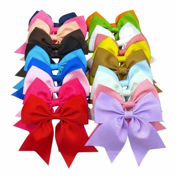 20pcs Women Ribbon Bow Clip Elastic Hair Bands For Girls Bohemian Hairpins Scrunchy