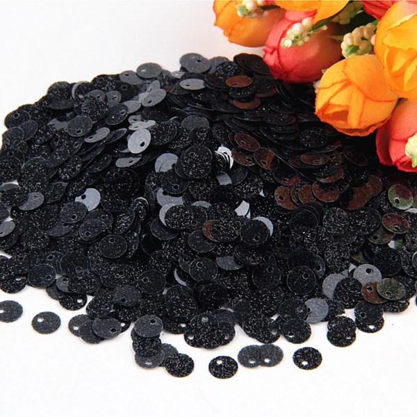 10g Paillettes Black Sequins Flat Round PVC Loose Sequin for Crafts Women Garments Sewing Accessories Lentejuelas Manualidades