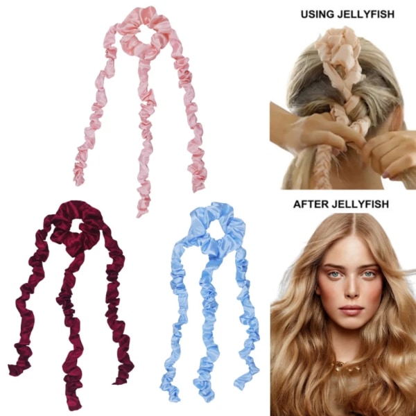 New Heatless Curling Rod Jellyfish Hair Curlers No Heat Hair Rollers Silk Curls Ribbon Hair Braider Headband Hair Styling Tools