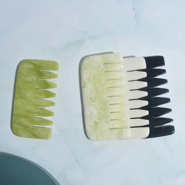 SPA Care Trigger Hair Tool Comb Face Scraper Massager Gua Scalp Comb Point Therapy Guasha Natural Sha Massage Scraping Head Jade