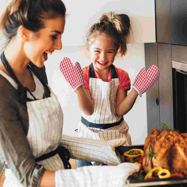 Kids Oven Mitts Heat Resistance Hand Hot Pot Holder Cooking Pinch Mitt Microwave for Home Kitchen Supplies 2pcs