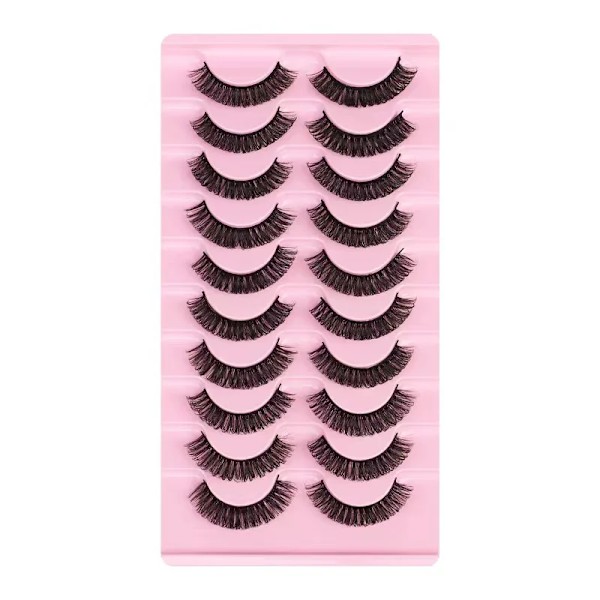 New 5/10Pairs Lashes D Curl 10-16mm Russian Lashes 3D Mink Eyelashes Reusable Fluffy Russian Strip Lashes eyelashes extensions