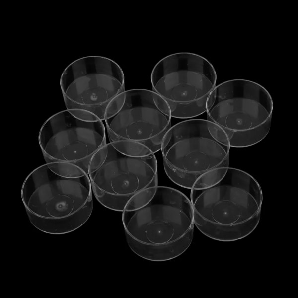 10 Lot Clear Plastic Tealight Cups Round Shaped Candle Mold Jelly Gel Wax Containers Making Mould Handmade Craft Mold