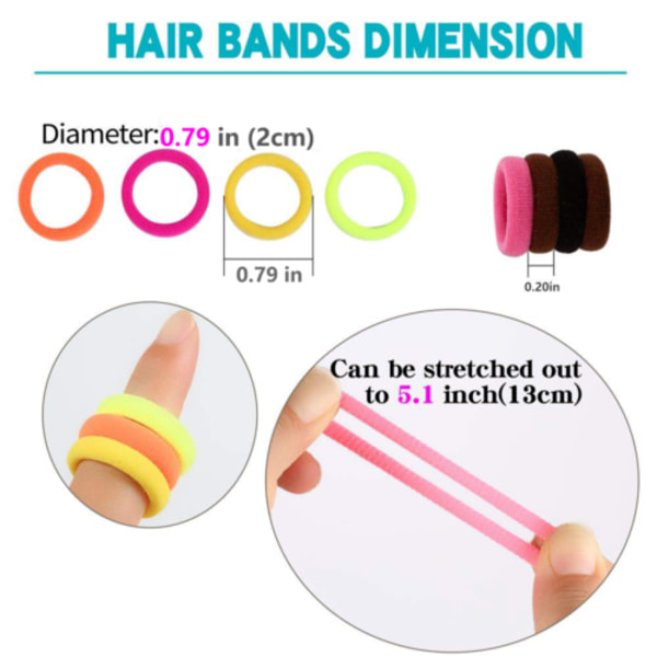 50 PCS Elastic Hair Ties Band Rope Ponytail Scrunchies Hair Holder For Kid Girls