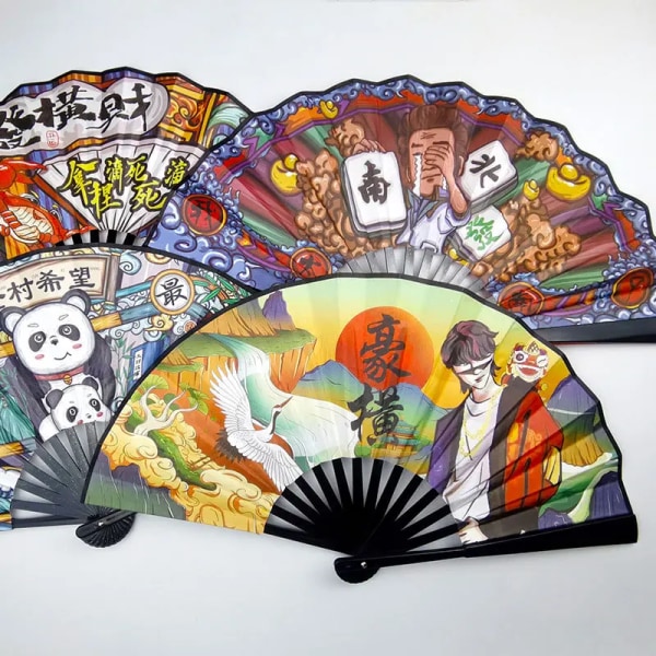 8-inch Double-sided China-Chic Fan Wholesale Fan Student Chinoiserie Style Silk Cloth Ancient Style Han Suit Folding Fan