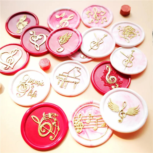 Music Theme Lacquered Seal Music Rose Sealing Wax Seal Stamps MUSIC NOTE treble clef Wax Seal Stamps Wedding Card Decoration