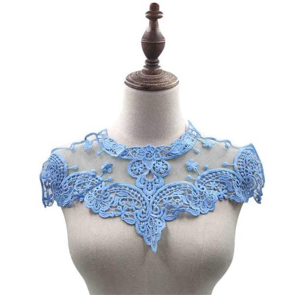 Lace embroidery milk silk hollow corsage collar flower fake collar Sewing Applique DIY guipure ribbon trim neckline decor