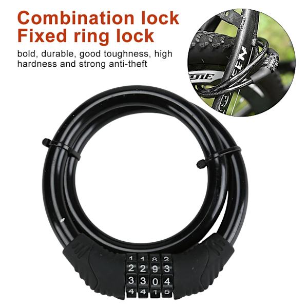 Bike Lock 4 Digit Code Combination MTB Road Bicycle Security Lock Bicycle Equipment Anti-theft Ring Lock Cycling Accessories