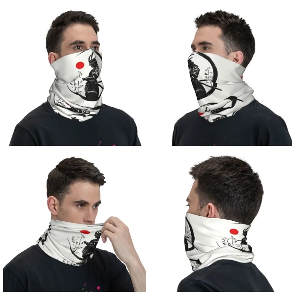 Japanese Samurai Warrior Bandana Neck Warmer Women Men Winter Ski Tube Scarf Gaiter Katana Bushido Face Cover