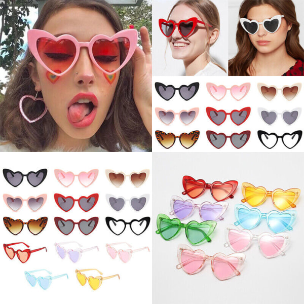 Women Heart Sunglasses Personality Big Frame Glitter Sun Shades Glasses Eyewear,