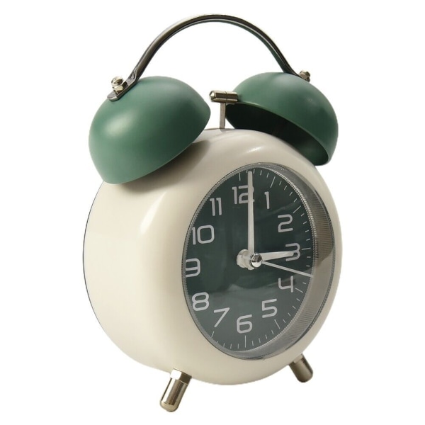 Vintage Metal Alarm Clock with Backlight Retro Design Gentle Wake Up Call Blue