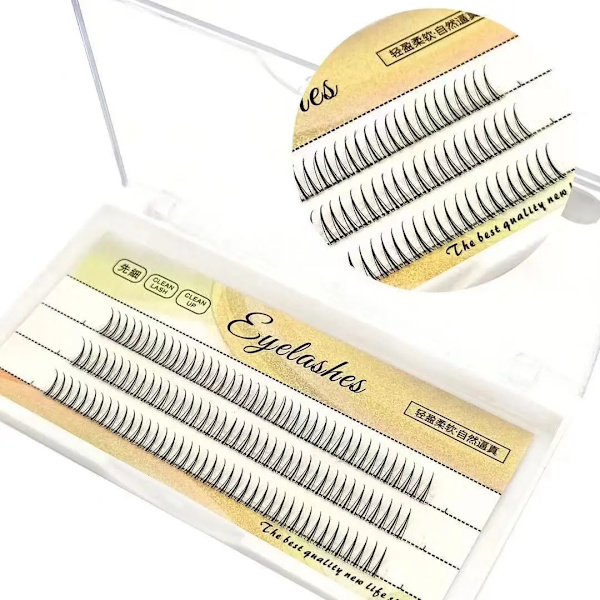 A/M Shape Premade Eyelashes Makeup Individual Lashes Cluster Spikes Lash Wispy Premade Russian Natural Fluffy False Eyelashes