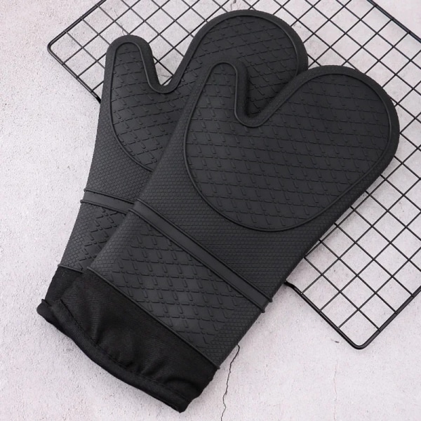 Bakeware Oven Mitts Insulated Gloves Household Kitchen Microwave Oven Baking Gloves Oven Thickened Silicone Insulated Gloves Bar