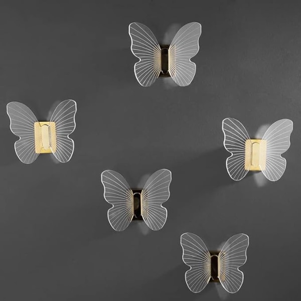 Butterfly Akryl Och Aluminium Guldkrok Väggmonterad handdukskrok Badrumshårdvara Dörr Hattkrok Konstnärlig klädkrok, guld 1st
