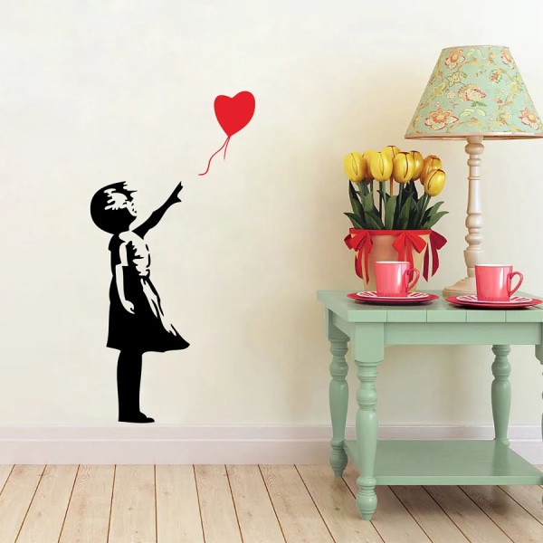 Banksy Wall Decals, Balloon Girl Inspired - Banksy Vinyl Wall Art Sticker,Free Shipping