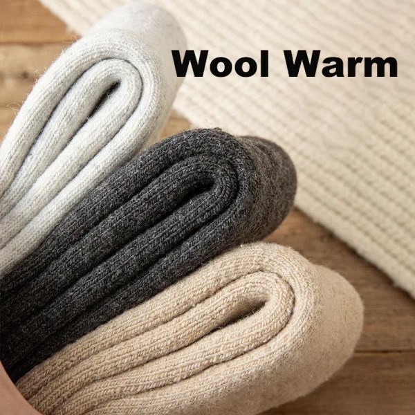 4 Pairs Men Women Wool Socks Couples Solid Color Large size Heavy Winter Snow Thermal Cashmere Marino Thickened Terry Loop socks