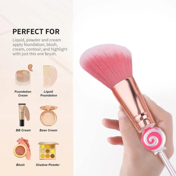 6Pcs Christmas Makeup Brushes Set Festive Design Artificial Fiber Durable Metal Handle Xmas Cosmetic Brushes