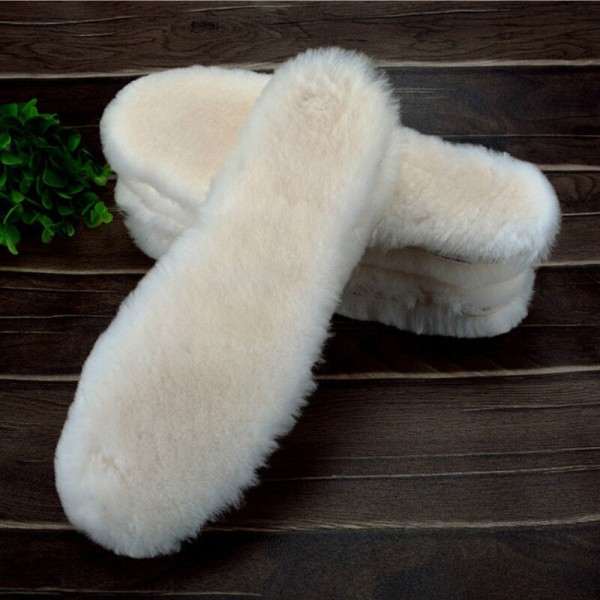 Winter Natural Soft Fur Wool Cashmere Sheepskin Shearling Insoles Warm Shoes Pad
