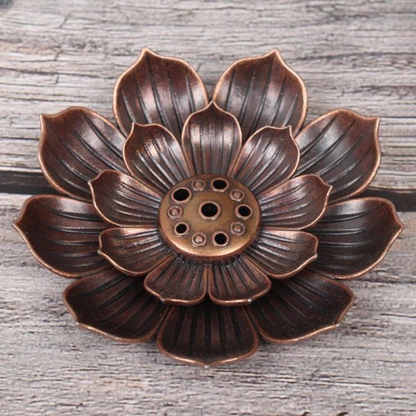 Hot sale 1PC Alloy Incense Burner Stick Holder Plate Buddhism Lotus Censer Bronze Nasturtium Incense Burner 12 Styles