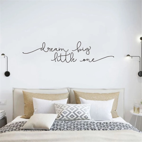 Dream Big, Little One Vinyl Wall Sticker Decal Baby Nursery Children  Motivational Quote Beautiful Bedroom Decoration DIY