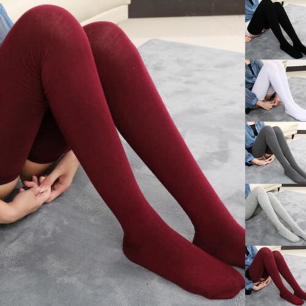 Ladies Women Wool Knit Thigh-High Over the Knee Socks Winter Stocking Warm X9R8