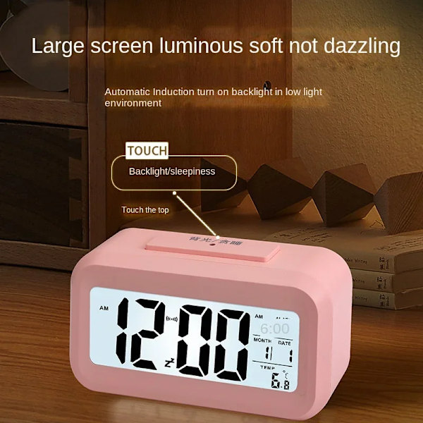 Desk Digital Clock Table Electronic Clock Sound Control Backlight 12/24 Alarm Clock Ringtones Bedrooms Bedside Kids Home Decor