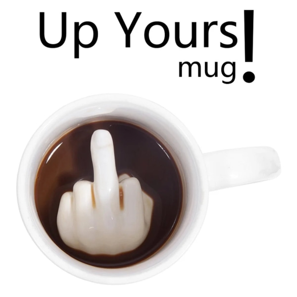 Spoof Middle Finger Funny Ceramic Cup Creative Personality Water Cup Coffee Milk Cup White Cup Fashion Novelty Gift Mug