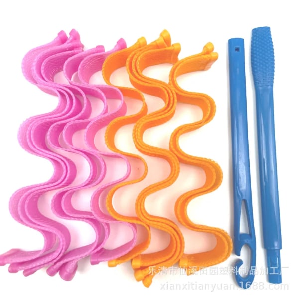12pcs Magic Hair Curlers Rollers Wave Curls Styling Kit, Heatless hair Curler for Women Girl's,No Heat Curlers for Long Hair Mak