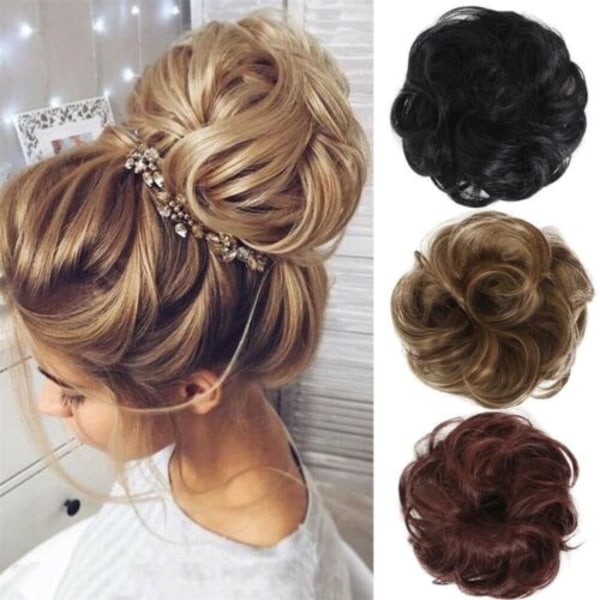 Wig Elastic Band Hair Extension Curly Scrunchie Curly Messy Chignon Hair Bun