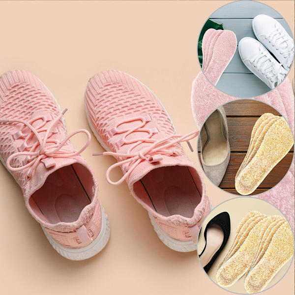 2 Pairs Winter Inserts Warming Plush Wool Soles Thick Extra Insoles-