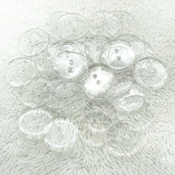 9mm---34mm Two Holes Transparent White Small Buttons Bread Round Resin Sewing Buttons Diy Clothing Accessories