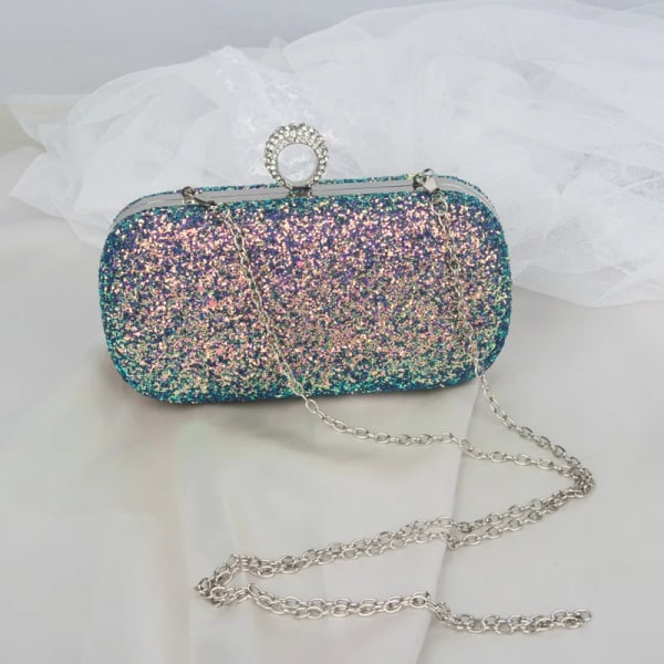 Evening Pink Clutch Designer Bags Women Luxury 2023 Purse Bling Sequins Handbag New Fashion Shoulder Crossbody Small Phone Bag