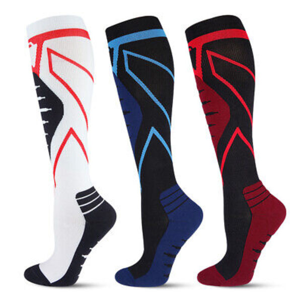 3 PC in 1 Men's Sports Running Stocking High Elastic Compression Long Tube Socks