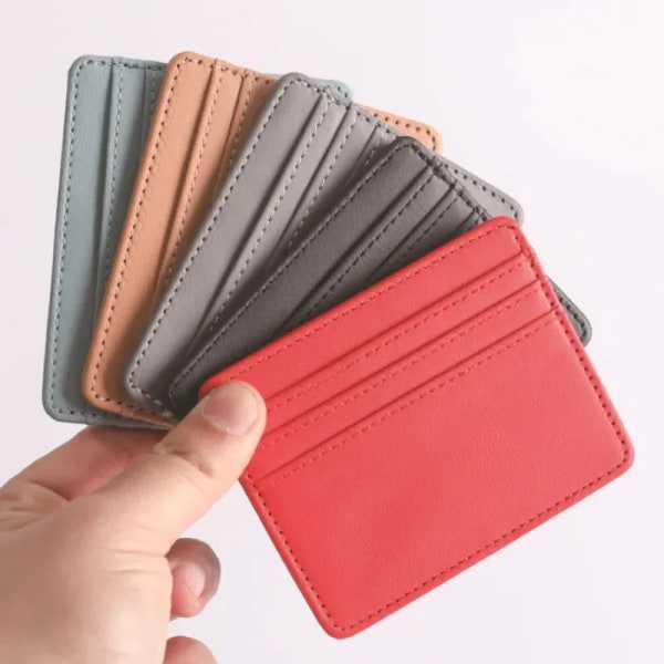 1Pcs Pu leather ID Card Holder Candy Color Bank Credit Card Box Multi Slot Slim Card Case Wallet Women Men Business Card Cover