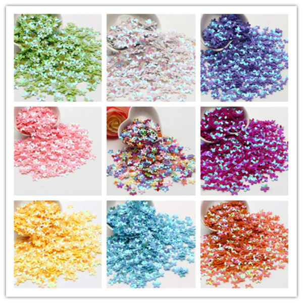 Sequins AB Color 10mm Cup Five Finger Flower Sequins DIY Sewing Wedding Craft Women's Accessories Sequined Trim 10g