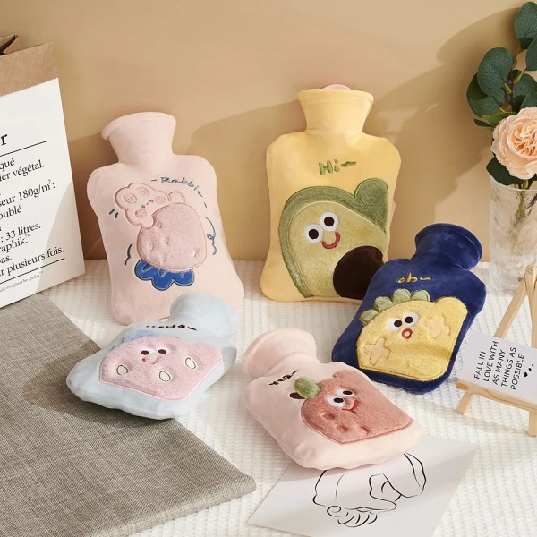 Cute Injection Hot Water Bottles 500ML High Quality Thickened Plush Warm Hand Bag for Children Students Warming Products