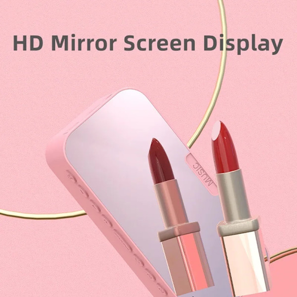 Bluetooth Speaker with Large LED Mirror Screen Digital Alarm Clock with FM Radio Phone Holder Temperature For Bedroom Office