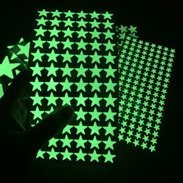 2pcs Luminous Star Wall Stickers for Kids Rooms Stars Ceiling Wall Decals Glowing Stickers Glow in The Dark Wall Home Decor